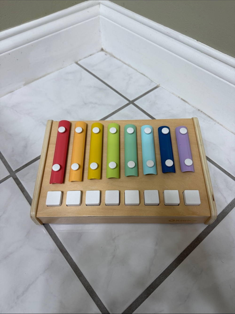 Wooden Rainbow Tap Piano - Kids Learning Xylophone in Multicolor